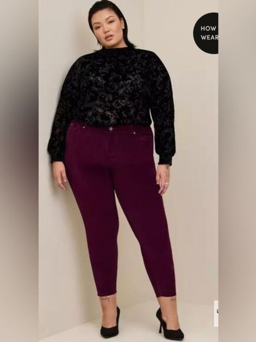 Torrid Bombshell High-Rise Skinny Jeans in Deep Plum